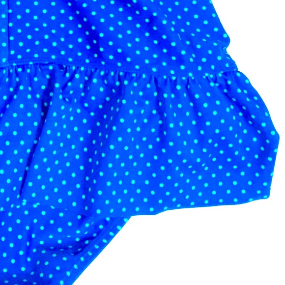 Blue Polkadot One Piece Swimsuit - Picture 3 of 4